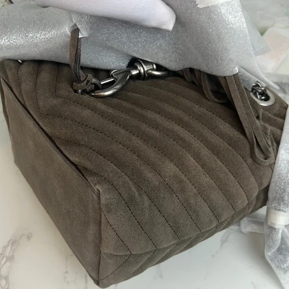 Rebecca Minkoff Edie Bucket Crossbody With Fringe, Porcini - Picture 8 of 15